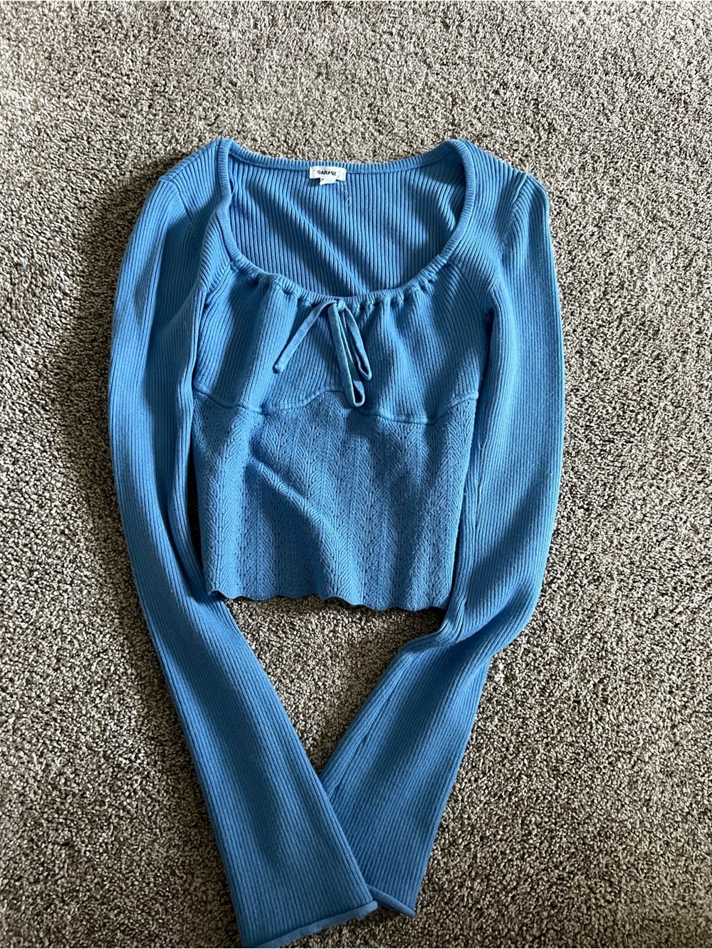 Garage Tie-Front Long-Sleeve Top